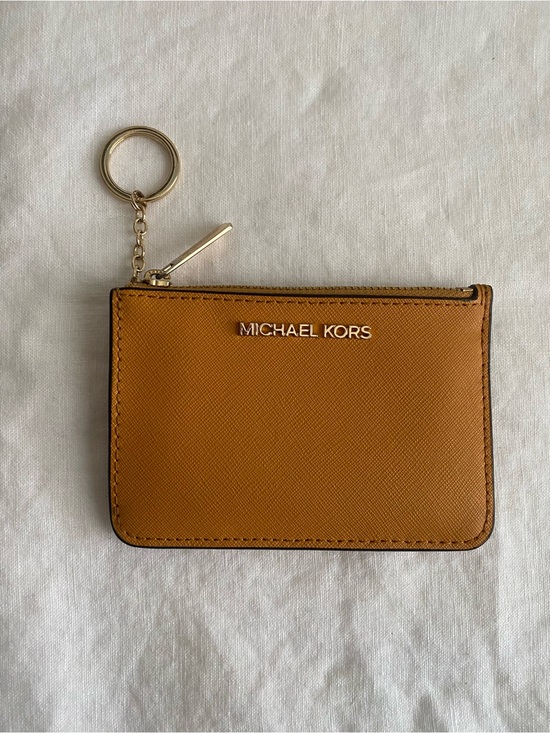 Michael Kors Accessories - Michael Kors Yellow Saffiano Leather Card Case with Key Ring